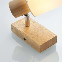 Lindby Loftlamper|Loftlamper > Spot Wanessa, træ, hvid, E14, 14 cm, justerbar