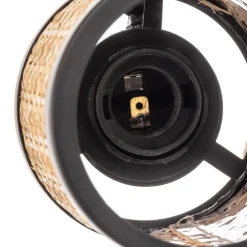 Lindby Spotlights > spot Yaelle, Ø 30 cm, 3 lyskilder, rattan, sort, E27