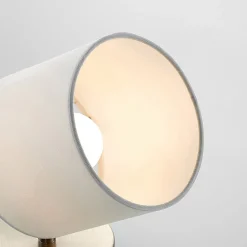 Væglamper|Væglamper ^ Lindby Stannis væglampe med tekstil, mat nikkel