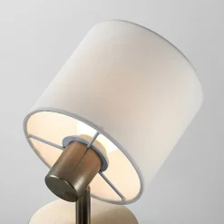 Væglamper|Væglamper ^ Lindby Stannis væglampe med tekstil, mat nikkel