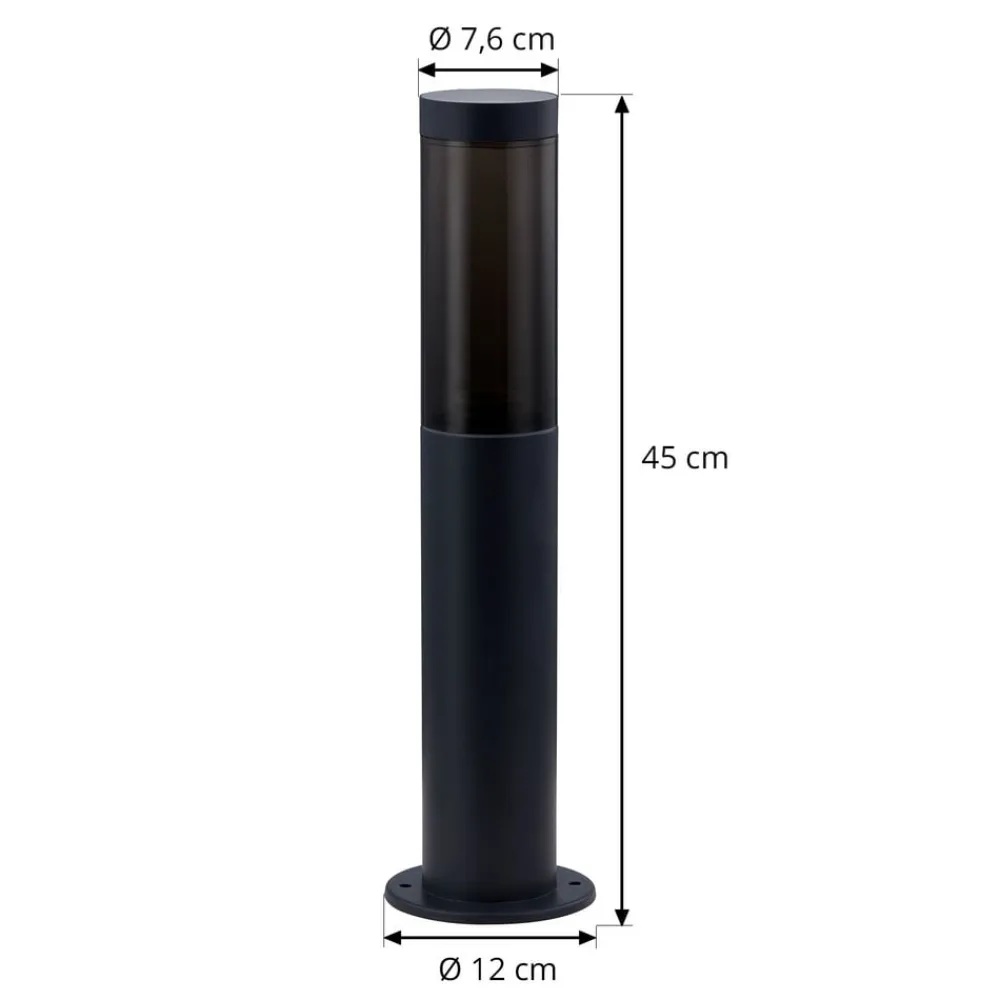 Sokkellamper ^ Lindby Statius sokkellampe, antracit, jern, 45 cm