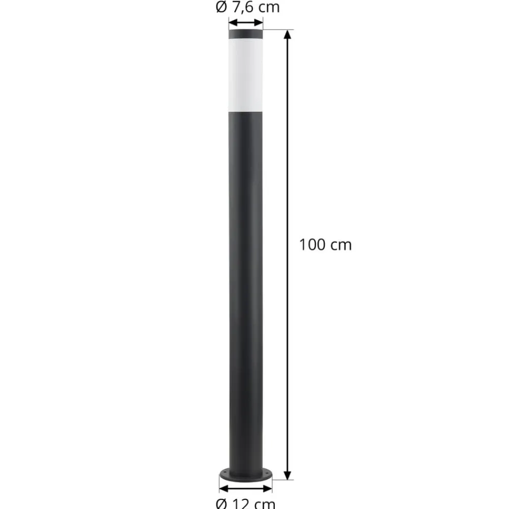 Lindby Gadebelysning > Statius vejlampe, antracit/opal, jern, 100 cm