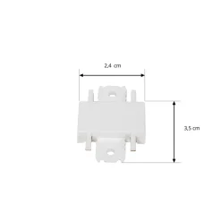 Lindby Elektroniske Materialer|Skinnesystem > -stik Lumaro, 180°, hvid, plast, sæt med 2 stk