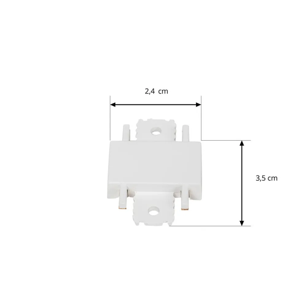 Lindby Elektroniske Materialer|Skinnesystem > -stik Lumaro, 180°, hvid, plast, sæt med 2 stk