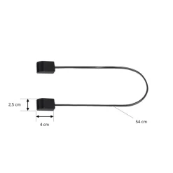 Lindby Skinnesystem > -stik Lumaro, kabellængde 54 cm, sort, PVC