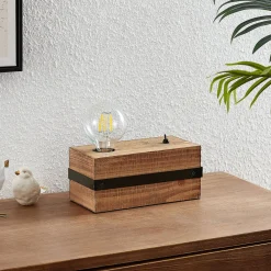Bordlamper ^ Lindby Sverina bordlampe af træ, 1 lyskilde