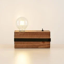 Bordlamper ^ Lindby Sverina bordlampe af træ, 1 lyskilde