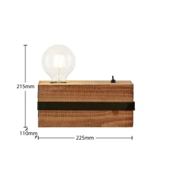 Bordlamper ^ Lindby Sverina bordlampe af træ, 1 lyskilde