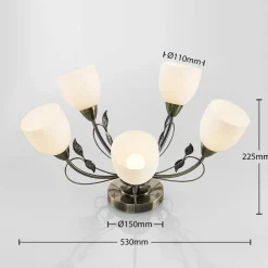 Loftlamper|Loftlamper ^ Lindby Thaddeus loftlampe, 5 lyskilder højde 31 cm