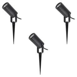 Lindby Terrassebelysning|Udendørs Spot > Thorgal lampe med jordspyd, Ø 6 cm, sort, sæt med 3 stk