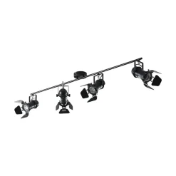 Lindby Gang|Loftlamper > Tilen loftspot, 4 lyskilder, sort, metal, 125 cm