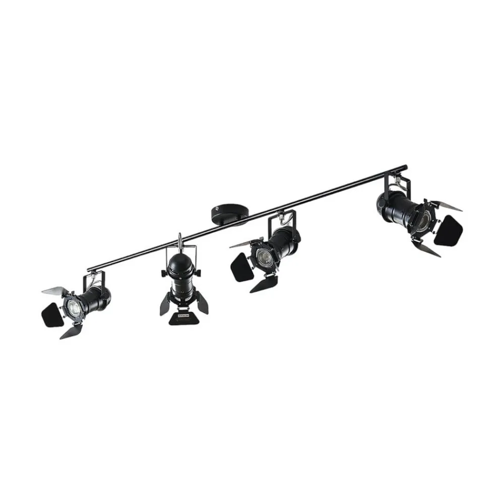 Lindby Gang|Loftlamper > Tilen loftspot, 4 lyskilder, sort, metal, 125 cm