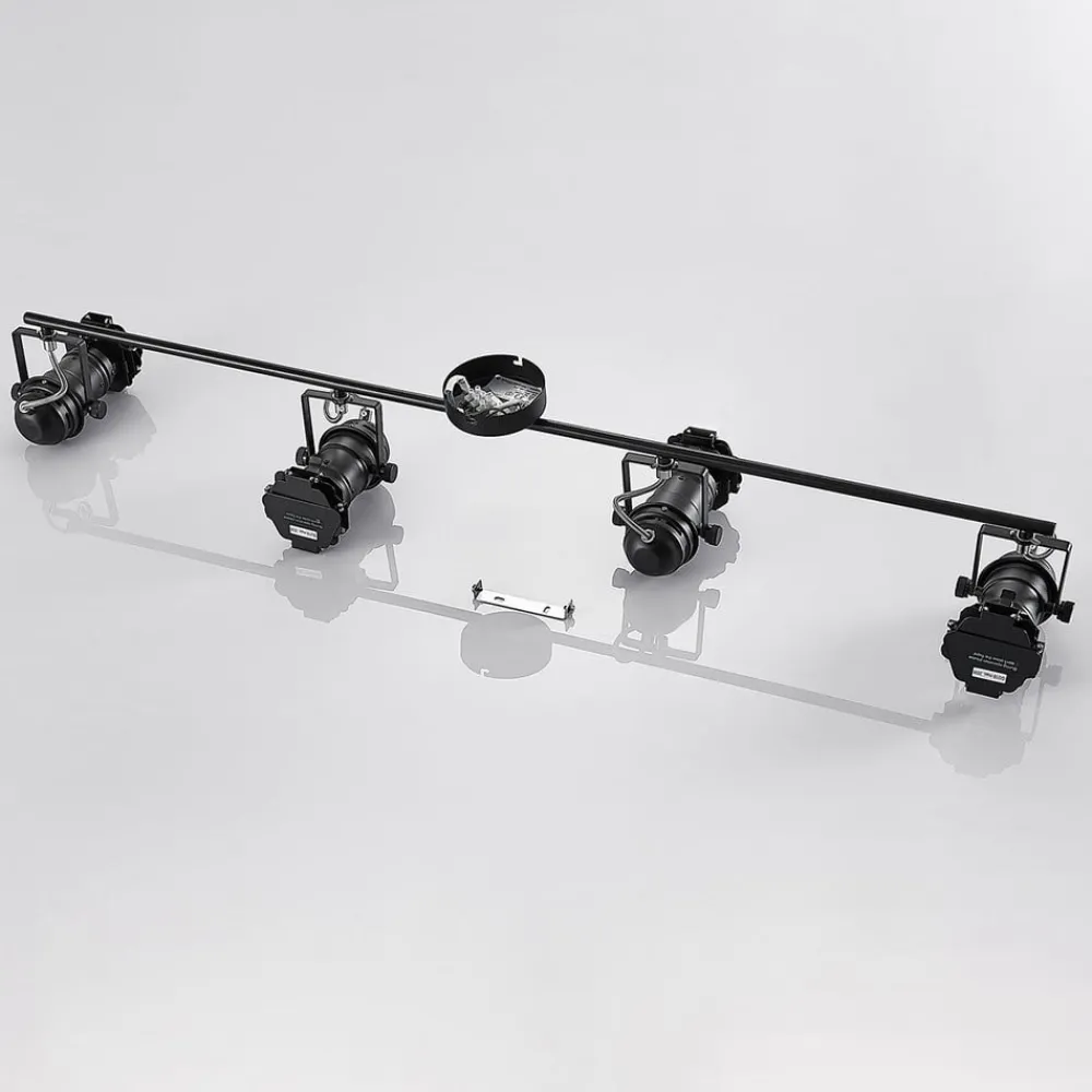 Lindby Gang|Loftlamper > Tilen loftspot, 4 lyskilder, sort, metal, 125 cm