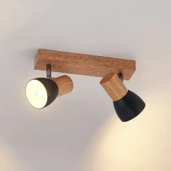 Lindby Gang|Loftlamper > Tonja loftspot med træ, 2 lyskilder