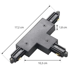 Lindby Skinnesystem > T-stik Linaro, sort, 1-faset system