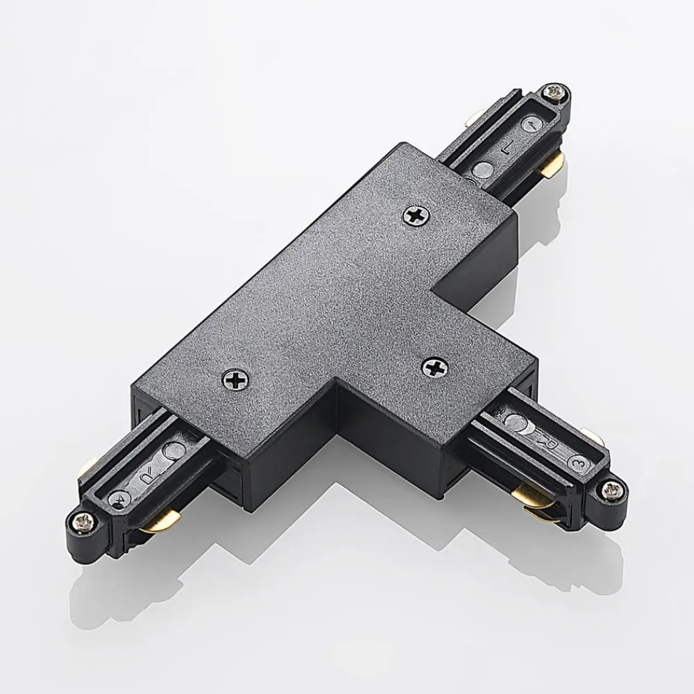 Lindby Skinnesystem > T-stik Linaro, sort, 1-faset system
