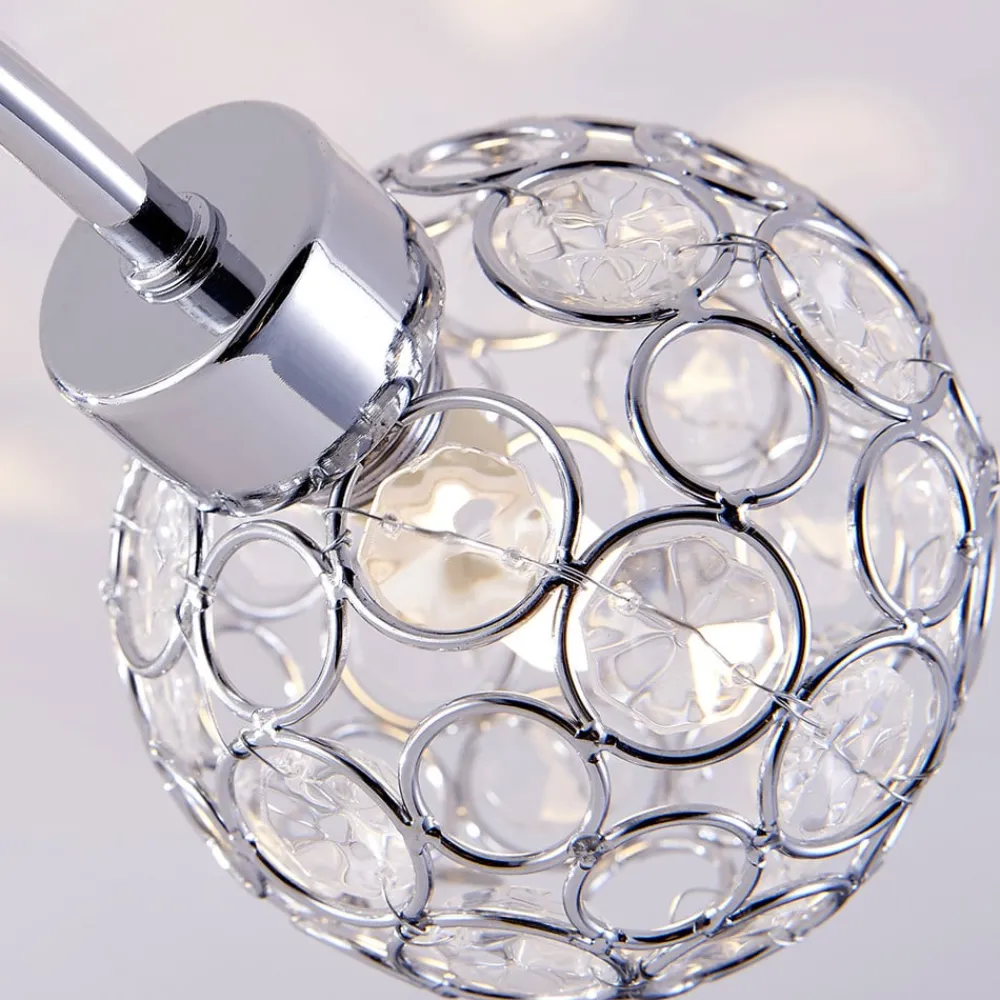 Lindby Loftlamper|Loftlamper > Tyron loftlampe, Ø 65 cm, krom, glas, metal