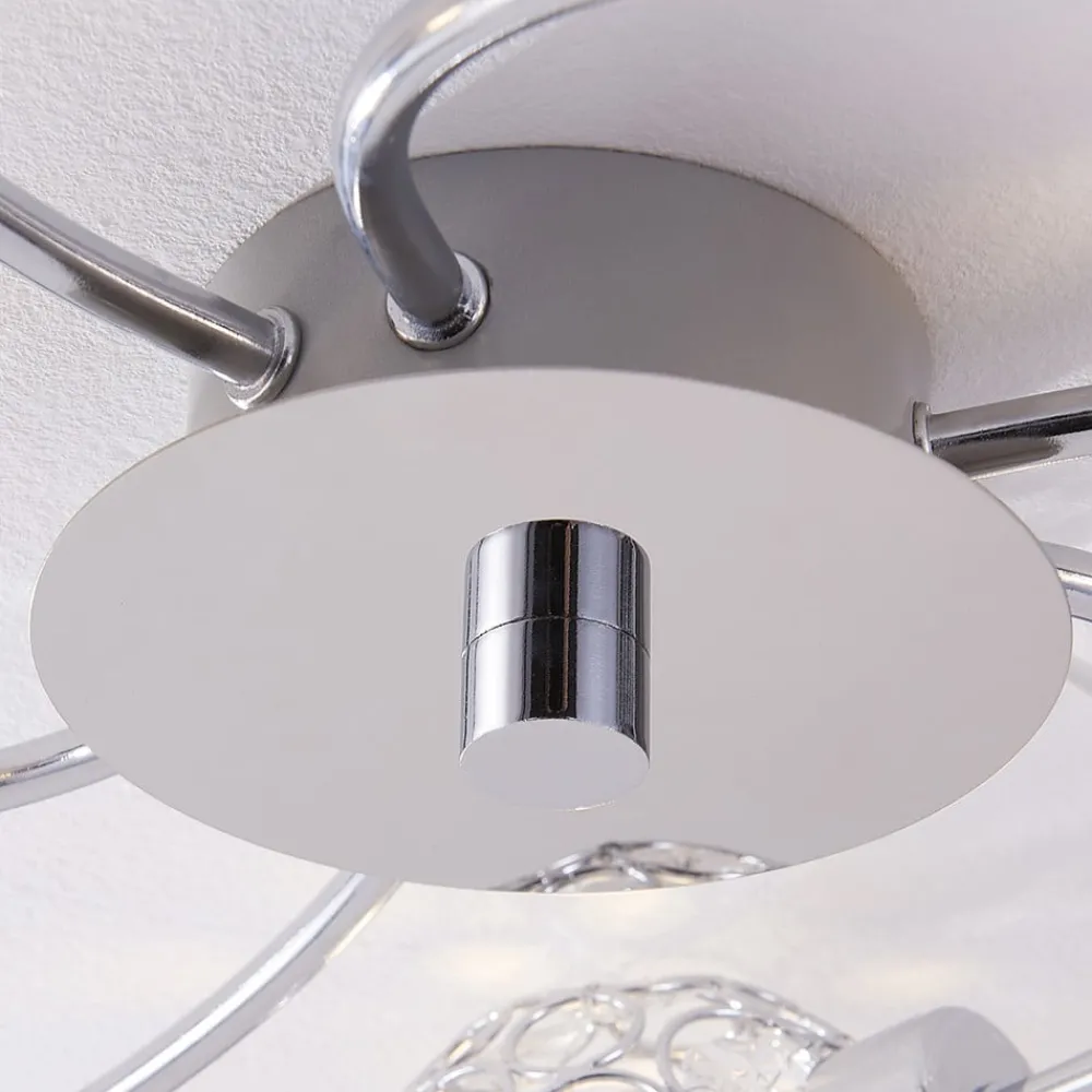 Lindby Loftlamper|Loftlamper > Tyron loftlampe, Ø 65 cm, krom, glas, metal