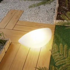 Lindby Dekorationsbelysning|Terrassebelysning > udendørs gulvlampe Arani, hvid, plast, stik