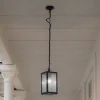 Udendørs Pendellamper ^ Lindby udendørs hængelampe Bolgar, sort, metal, glas