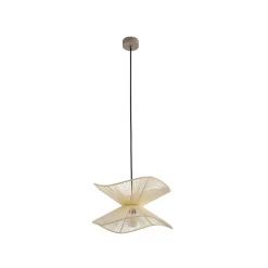 Lindby Udendørs Pendellamper > udendørs hængelampe Valdorin, beige, bomuld, Ø 40cm