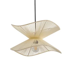 Lindby Udendørs Pendellamper > udendørs hængelampe Valdorin, beige, bomuld, Ø 40cm