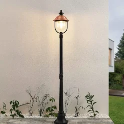 Lindby Lygtepæle > udendørslampe Clint, 177 cm, metal, saltvandsresistent, E27