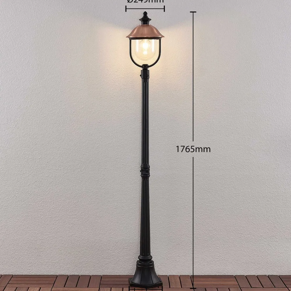 Lindby Lygtepæle > udendørslampe Clint, 177 cm, metal, saltvandsresistent, E27