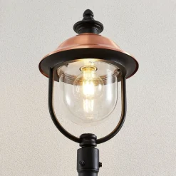 Lindby Lygtepæle > udendørslampe Clint, 177 cm, metal, saltvandsresistent, E27