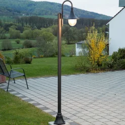 Lindby Lygtepæle > udendørslampe Daphne, 220 cm, sort, E27, IP44
