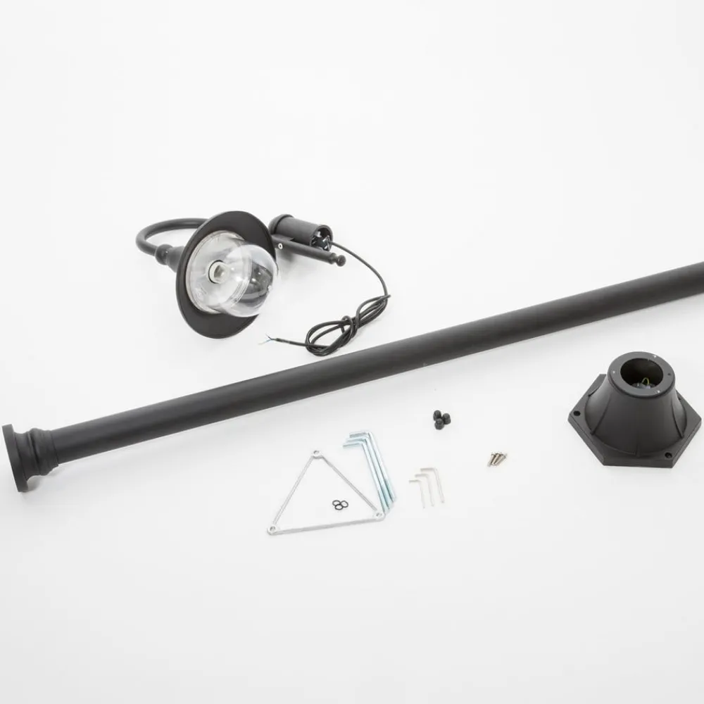 Lindby Lygtepæle > udendørslampe Daphne, 220 cm, sort, E27, IP44