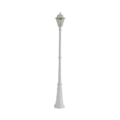 Lindby Lygtepæle > udendørslampe Edana, 211 cm, hvid, metal, E27, IP44