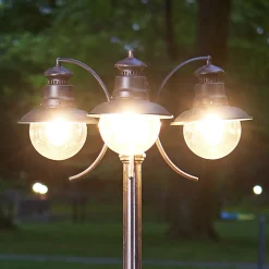 Lindby Lygtepæle > udendørslampe Eddie, 198 cm, rust, metal, IP44, E27