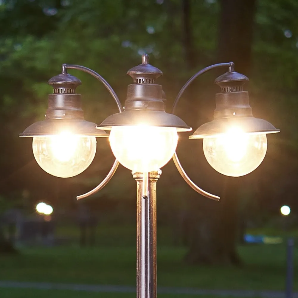 Lindby Lygtepæle > udendørslampe Eddie, 198 cm, rust, metal, IP44, E27