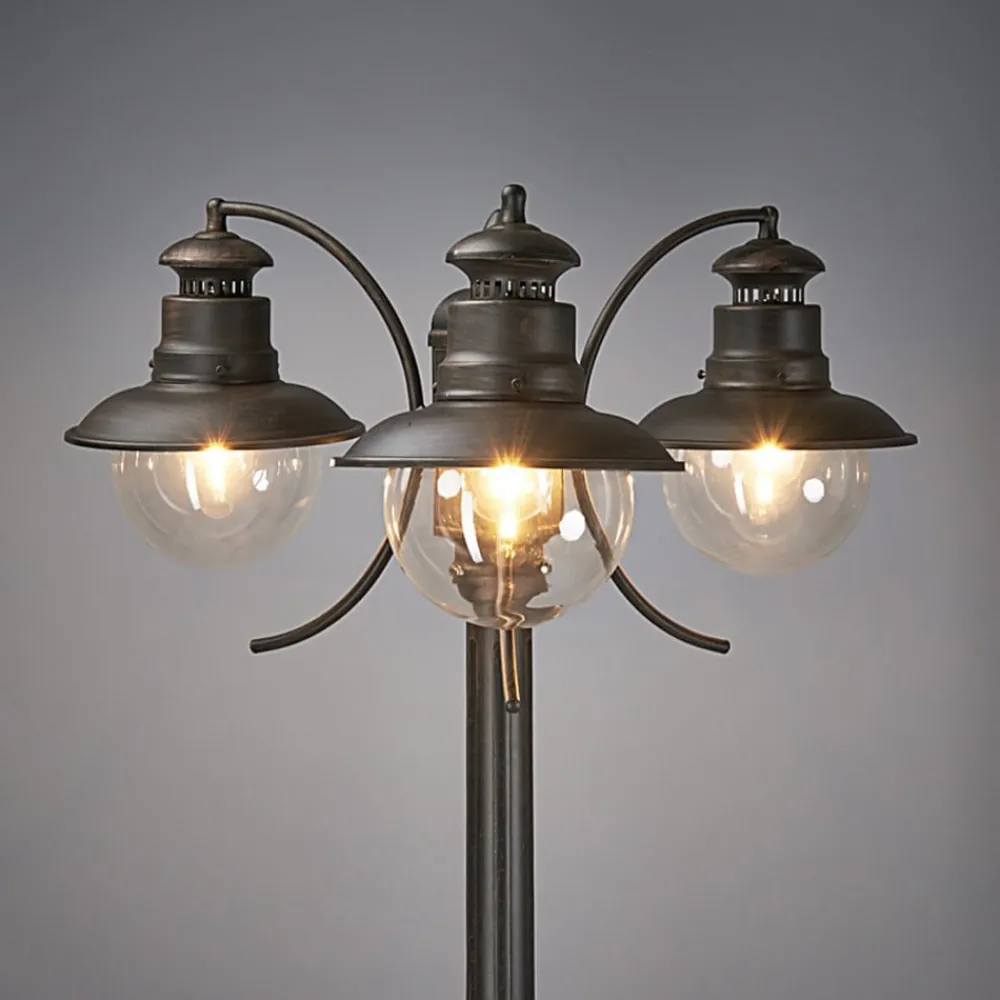 Lindby Lygtepæle > udendørslampe Eddie, 198 cm, rust, metal, IP44, E27