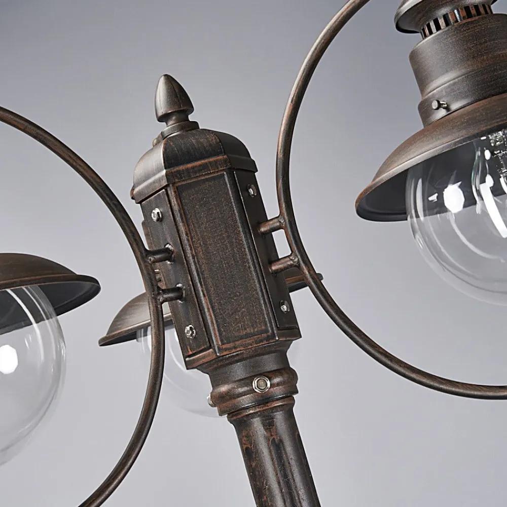 Lindby Lygtepæle > udendørslampe Eddie, 198 cm, rust, metal, IP44, E27