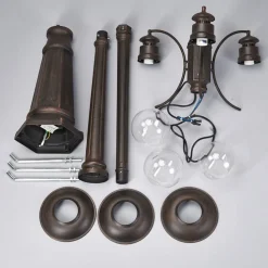 Lindby Lygtepæle > udendørslampe Eddie, 198 cm, rust, metal, IP44, E27