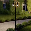 Lygtepæle ^ Lindby udendørslampe Farley, 215 cm, 2 lyskilder, IP44, E27