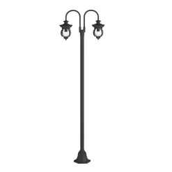 Lygtepæle ^ Lindby udendørslampe Farley, 215 cm, 2 lyskilder, IP44, E27