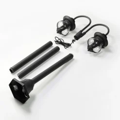 Lygtepæle ^ Lindby udendørslampe Farley, 215 cm, 2 lyskilder, IP44, E27