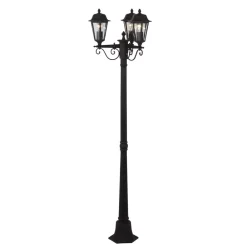 Lindby Lygtepæle > udendørslampe Lamina, 172 cm, 3 lyskilder, sort-rust, E27