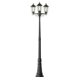 Lindby Lygtepæle > udendørslampe Nane, 217 cm, sort, saltvandsresistent, E27