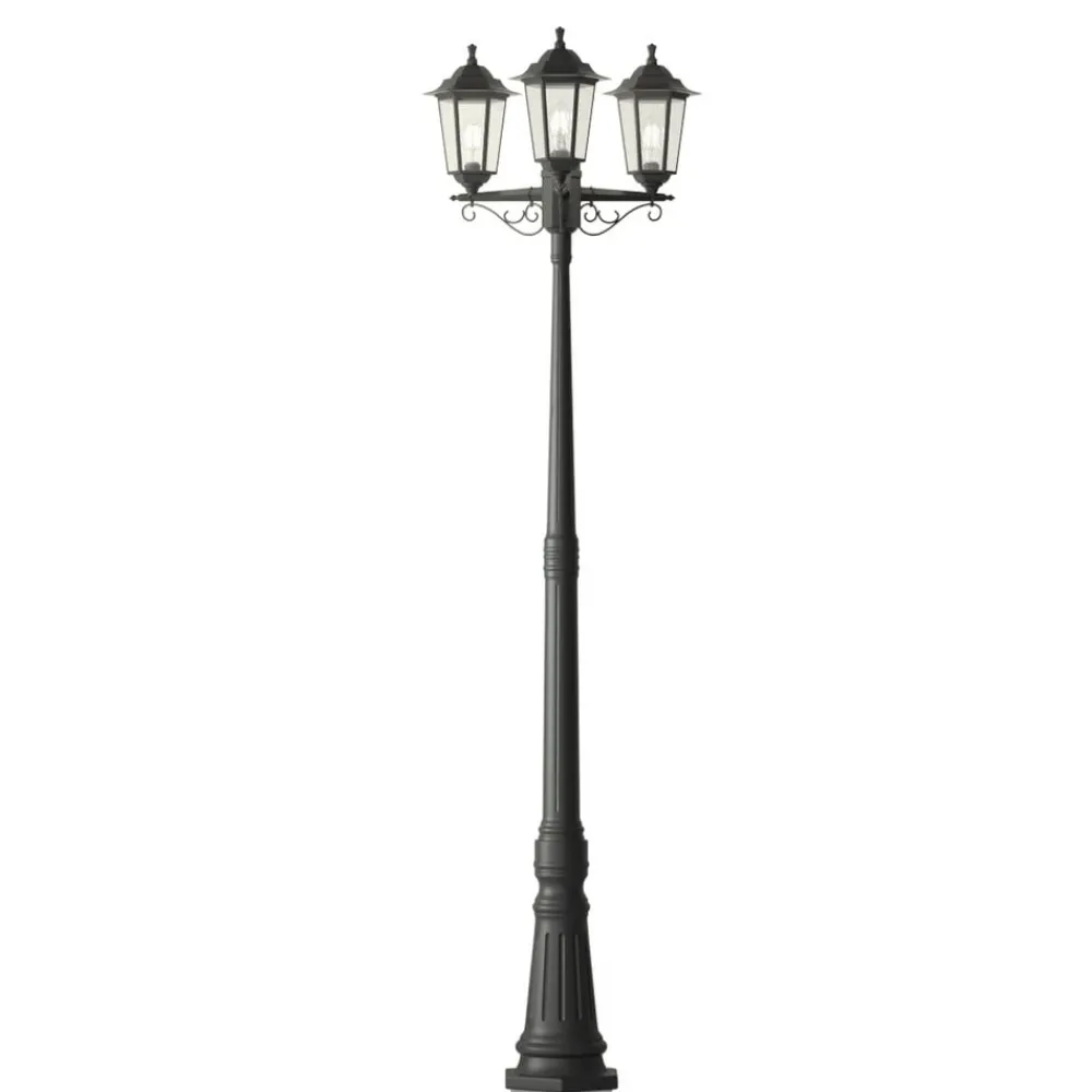 Lindby Lygtepæle > udendørslampe Nane, 217 cm, sort, saltvandsresistent, E27
