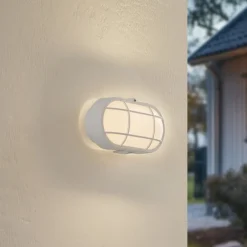 Lindby Terrassebelysning > udendørs LED-væglampe Alisha, hvid, plast, IP54