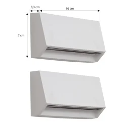 Lindby Væglamper > udendørs LED-væglampe Appeso, længde 16 cm, sæt med 2 stk