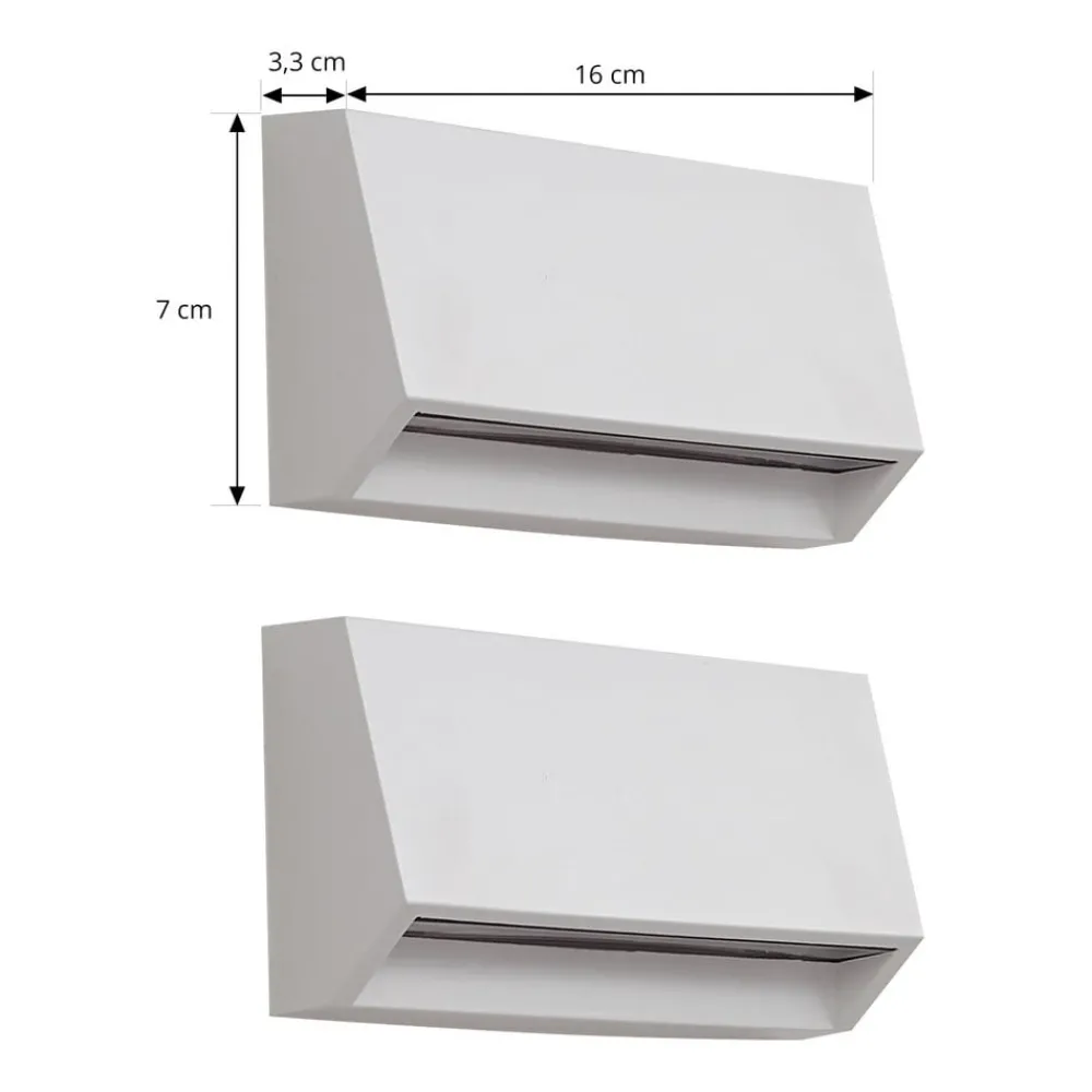 Lindby Væglamper > udendørs LED-væglampe Appeso, længde 16 cm, sæt med 2 stk