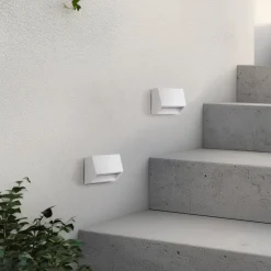 Terrassebelysning ^ Lindby udendørs LED-væglampe Appeso, bredde 10 cm, sæt med 2 stk
