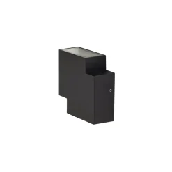 Lindby Terrassebelysning|Væglamper > udendørs LED-væglampe Fendir, sort, aluminium, 10,5 cm