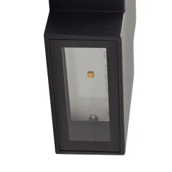 Lindby Terrassebelysning|Væglamper > udendørs LED-væglampe Fendir, sort, aluminium, 10,5 cm