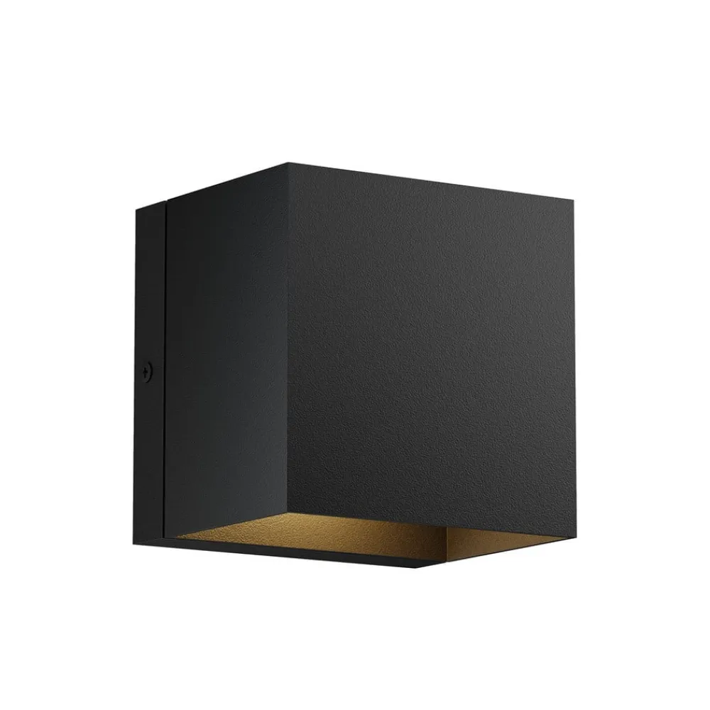 Lindby Væglamper > udendørs LED-væglampe Glyn, sort, metal, 12 cm, IP44